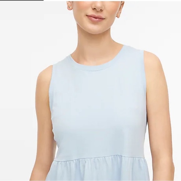 J.Crew arctic blue sleeveless knit tiered mini dress - Picture 3 of 8